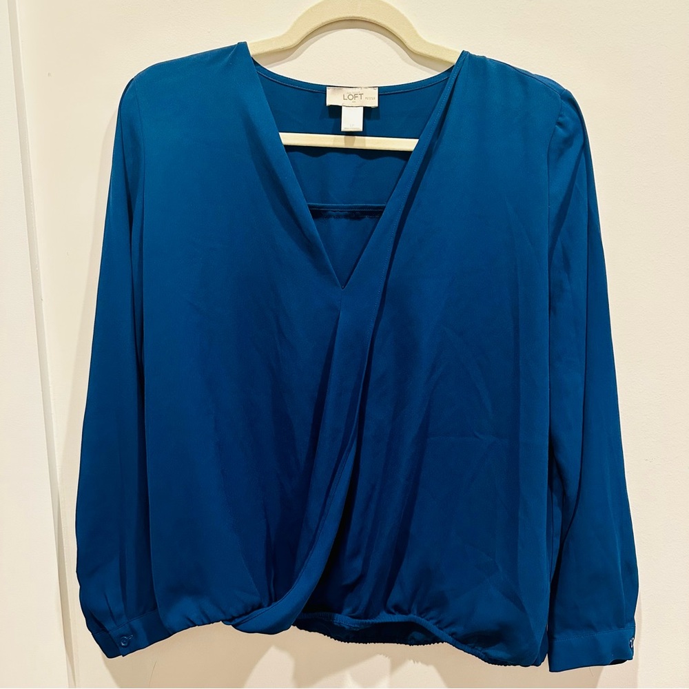 Loft Petite tied wrap top